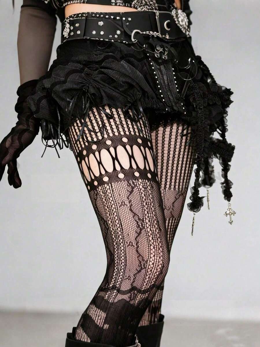 1pc Asymmetric Hollow Fishnet  - огляд і ціна Tights Pantyhose Sheer