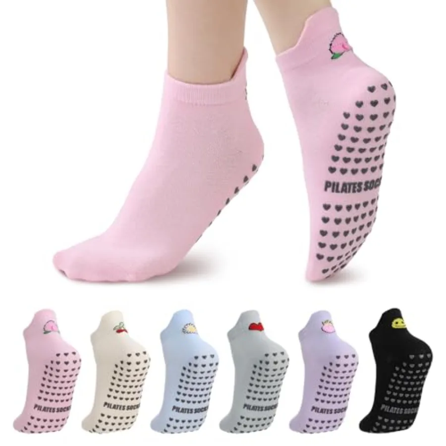 6 Pairs Pilates Socks with Gri - огляд і ціна Grip Sock Yoga