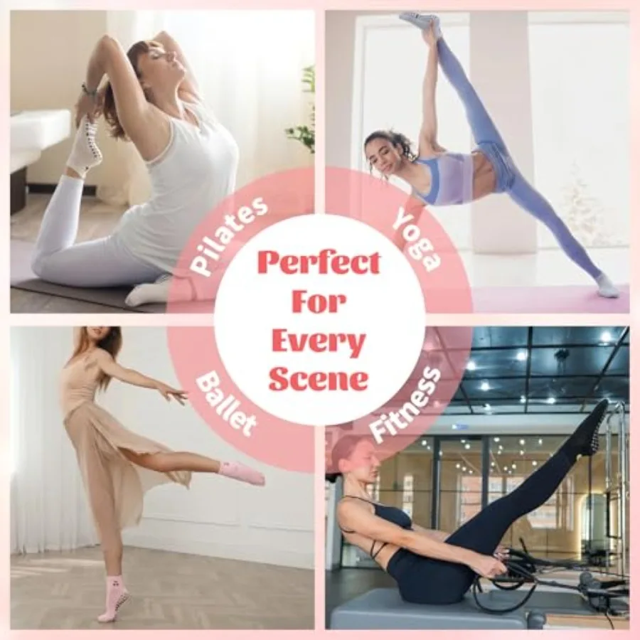 6 Pairs Pilates Socks with Gri - огляд і ціна Grip Sock Yoga