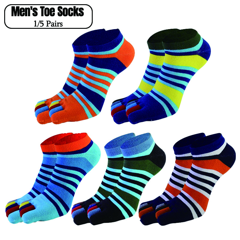1/5 Pairs Men's Cotton Five Fi - огляд і ціна Ankle Sock Low Cut