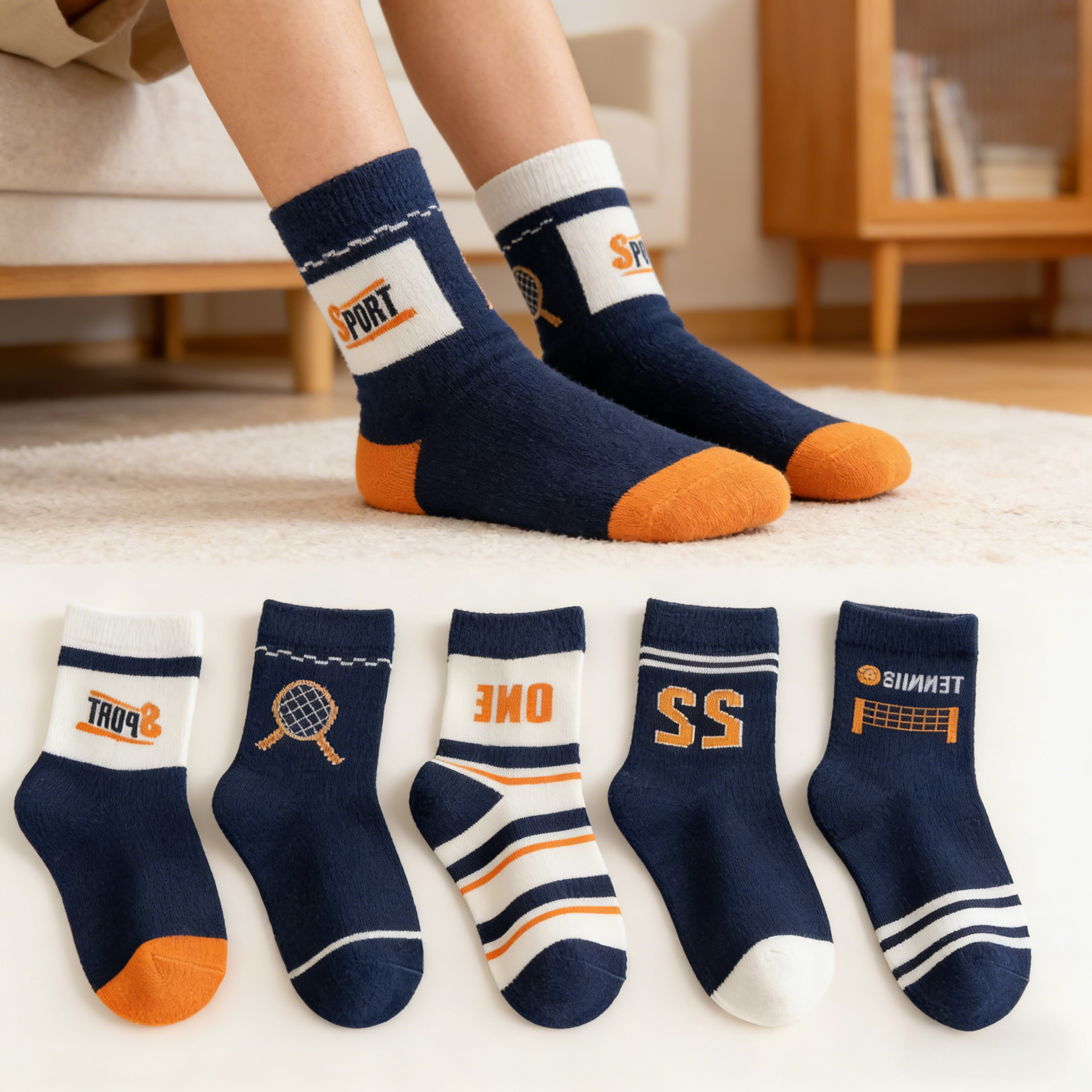 Children's Socks 5-Pack – Boys - огляд і ціна Cotton Crew Sock Pack