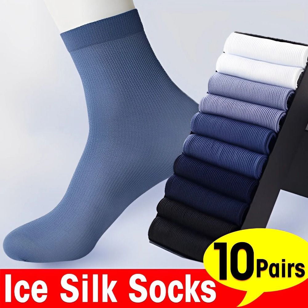 10pairs Men Ice Silk Socks Sum - огляд і ціна Silk Sock Bamboo