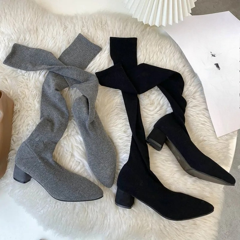 High Knee Sock Shoes 2025 New  - огляд і ціна Knee High Sock Women